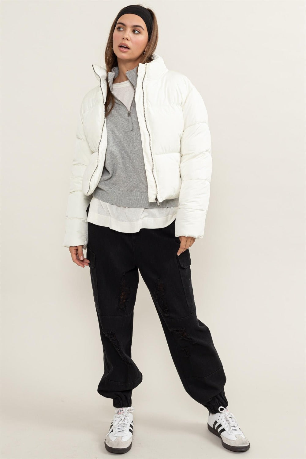 HYFVE Quilted Back Drawstring Puffer Jacket